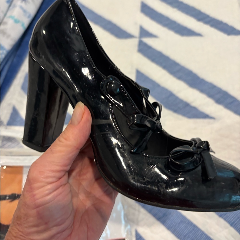 Black Mary Jane with Bow Shoes
